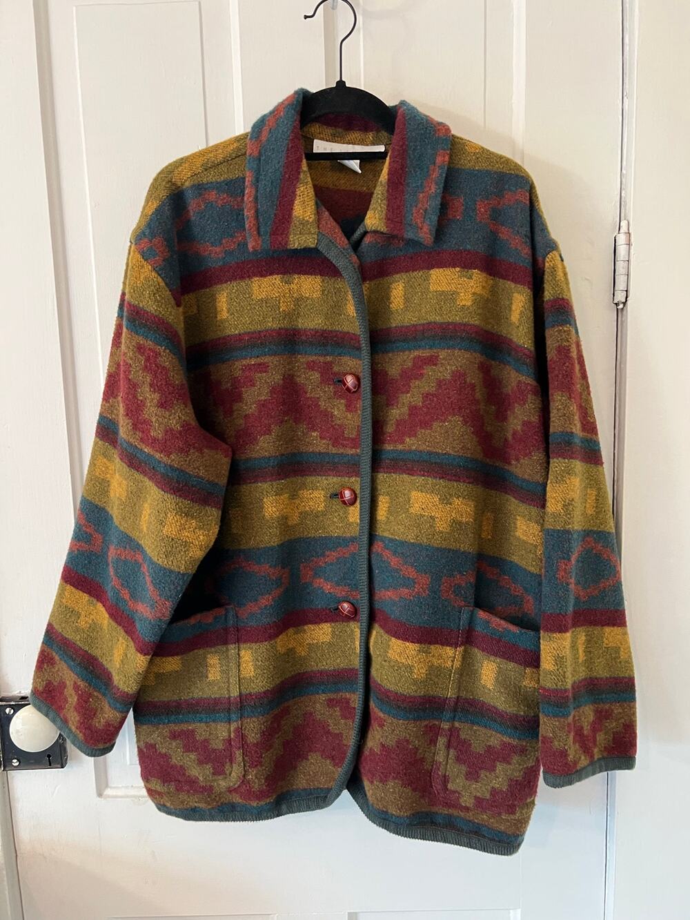 The Limited vintage womens medium large aztec wool blend shacket coat jacket